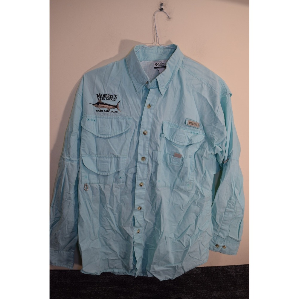 Minerva's Baja Tackle Cabo San Lucas Marlin Fishing Columbia Long Sleeve Shirt S